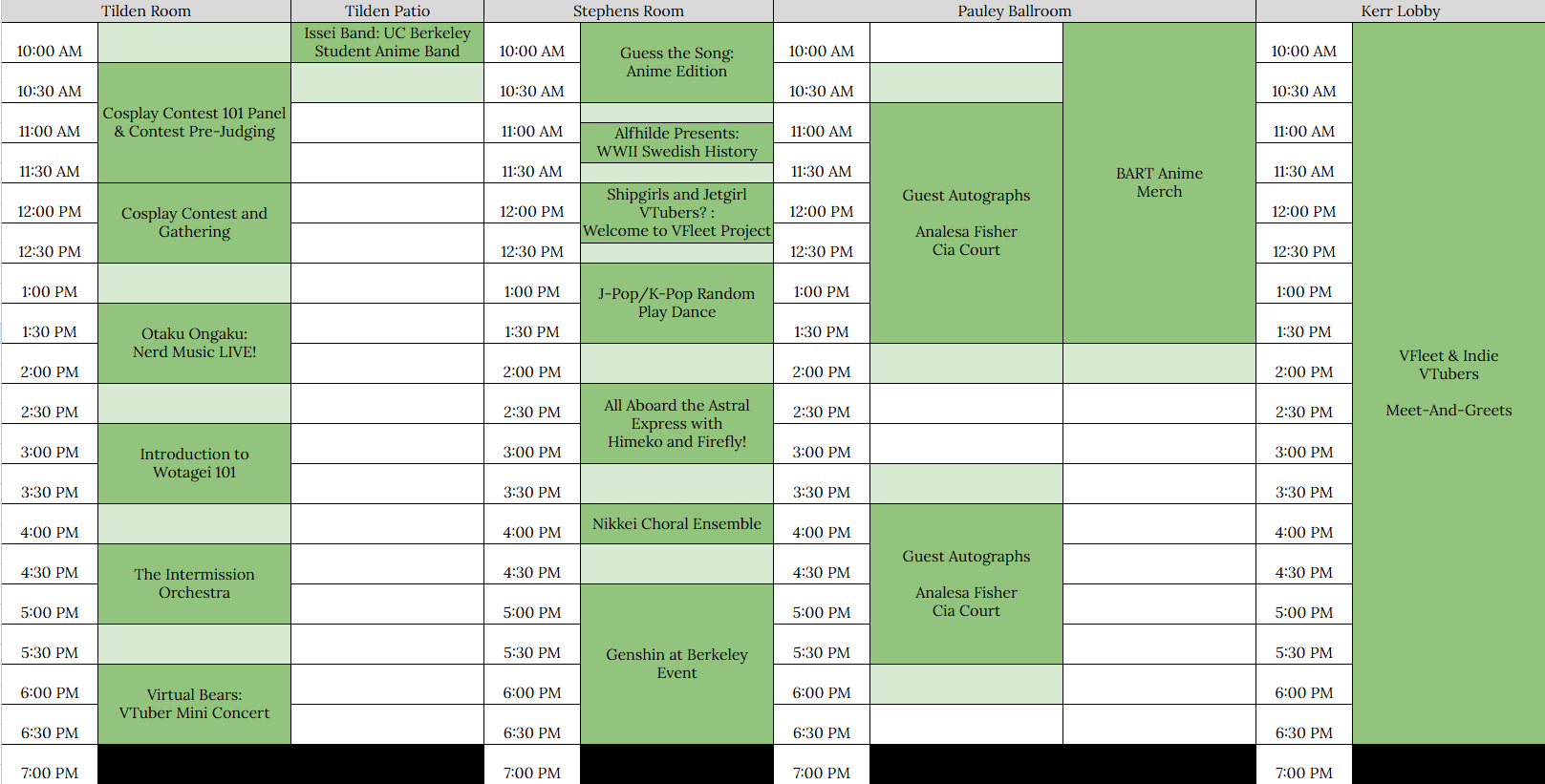 Artist Alley Map